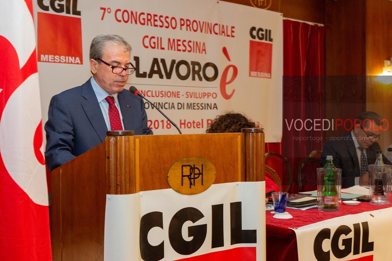 Congresso CGIL a Messina. Mastroeni, "Liquidazione ATM dà ragione al nostro NO al 'Salva Messina' " 1 FOTO INTERVENTO MASTROENI 1