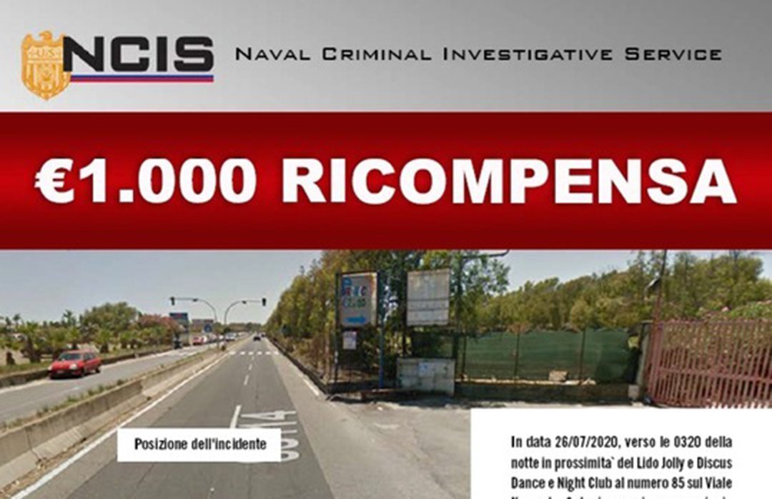 Militare USA ucciso - Mille euro di ricompensa per chi aiuterà a rintracciare il pirata della strada 1 usa