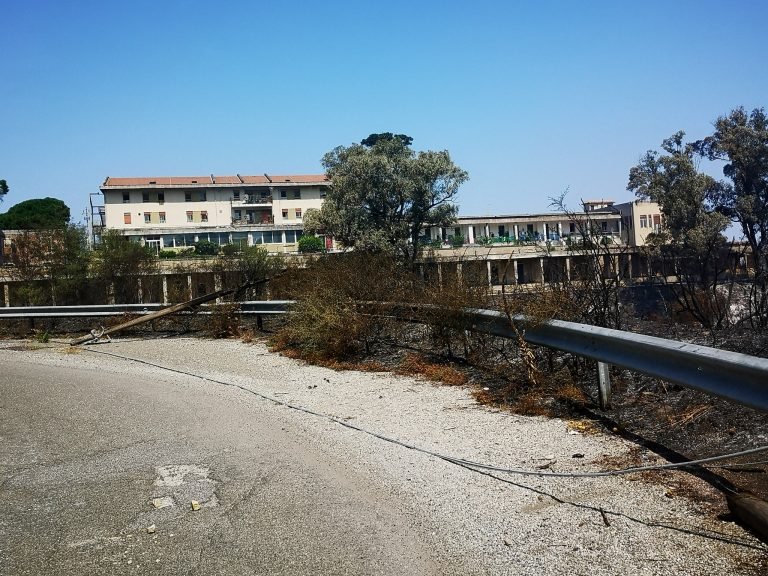 Campo Italia: distrutte dal fuoco infrastrutture Enel e telefoniche. La scerbatura mancata a vantaggio della lotta all'ombrellone selvaggio?