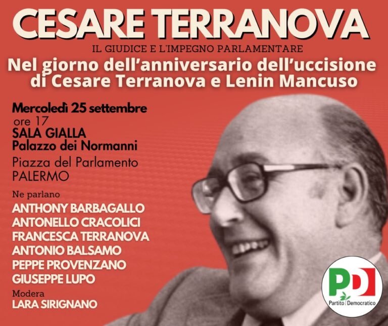 Mafia. “Cesare Terranova: il giudice e l’impegno parlamentare”, a 45 anni dall’omicidio dibattito per analizzare intuizioni giudiziarie e l’attività in commissione Antimafia