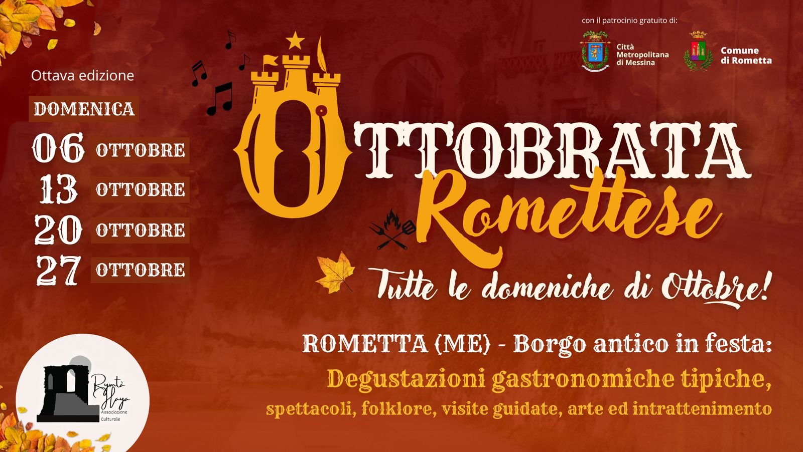 A Rometta nel mese di ottobre si fa festa. Torna l’Ottobrata Romettese organizzata dall’associazione Rymtà Haya. 6 copertina ottobrata