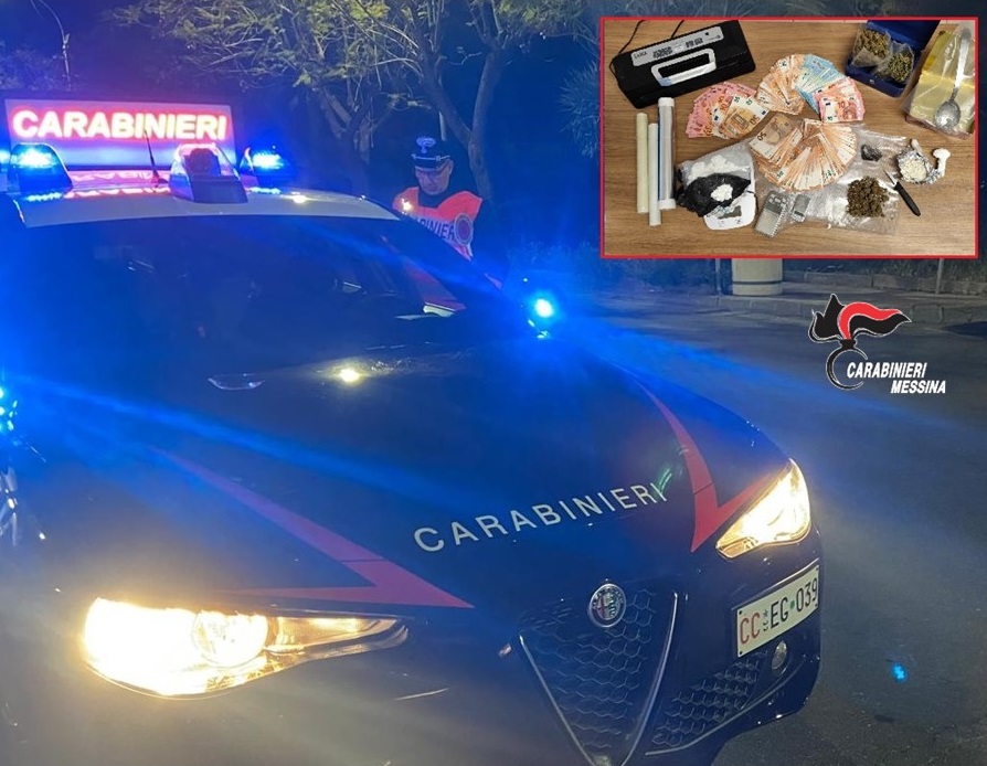 Droga in macchina ed a casa, 33enne arrestato dai Carabinieri. Trovati oltre 10.000 euro confezionati in sottovuoto 1 cc taormina droga