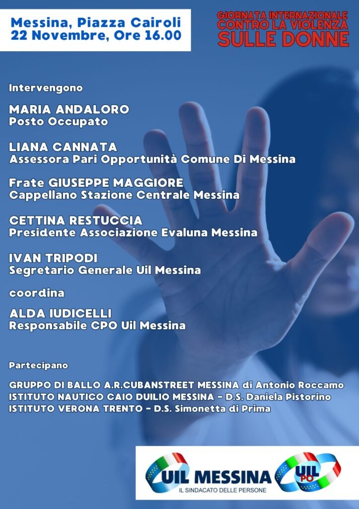 Giornata internazionale contro la violenza sulle donne. Uil Messina organizza flashmob in piazza Cairoli a Messina 2 1db10c2d df06 4d01 b829 207a198e2fd8