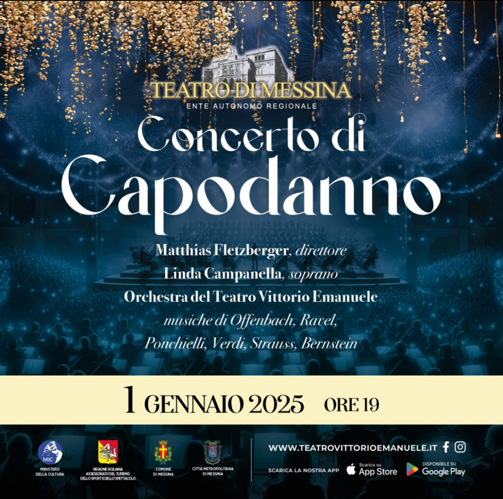 IL CONCERTO DI CAPODANNO AL VITTORIO EMANUELE SI CONFERMA L’APPUNTAMENTO PIU’ ATTESO DAI MESSINESI 2 TVE manifesto Concerto di Capodanno 2025