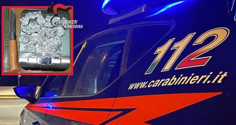 23 dosi di cocaina in tasca, 17enne del messinese arrestato dai Carabinieri.