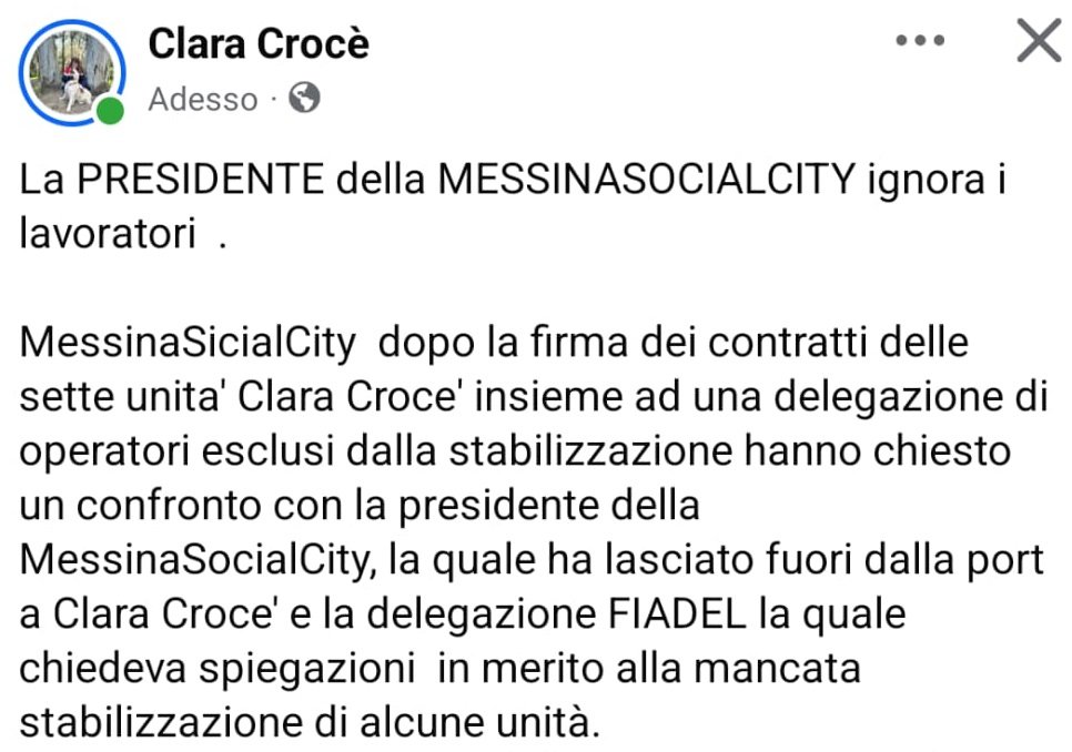 Messina social city e la FIADEL: ma non eravamo "sciacalli"? Russo "Non stupiscono affermazioni Crocè in merito stabilizzazioni e gestione risorse umane" 1 WhatsApp Image 2025 01 02 at 13.17.11 1
