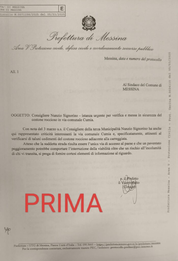 Consigliere Nunzio Signorino: "Frana a Cumia, un disastro annunciato. L'amministrazione comunale ha ignorato le mie segnalazioni" 5 1000159219