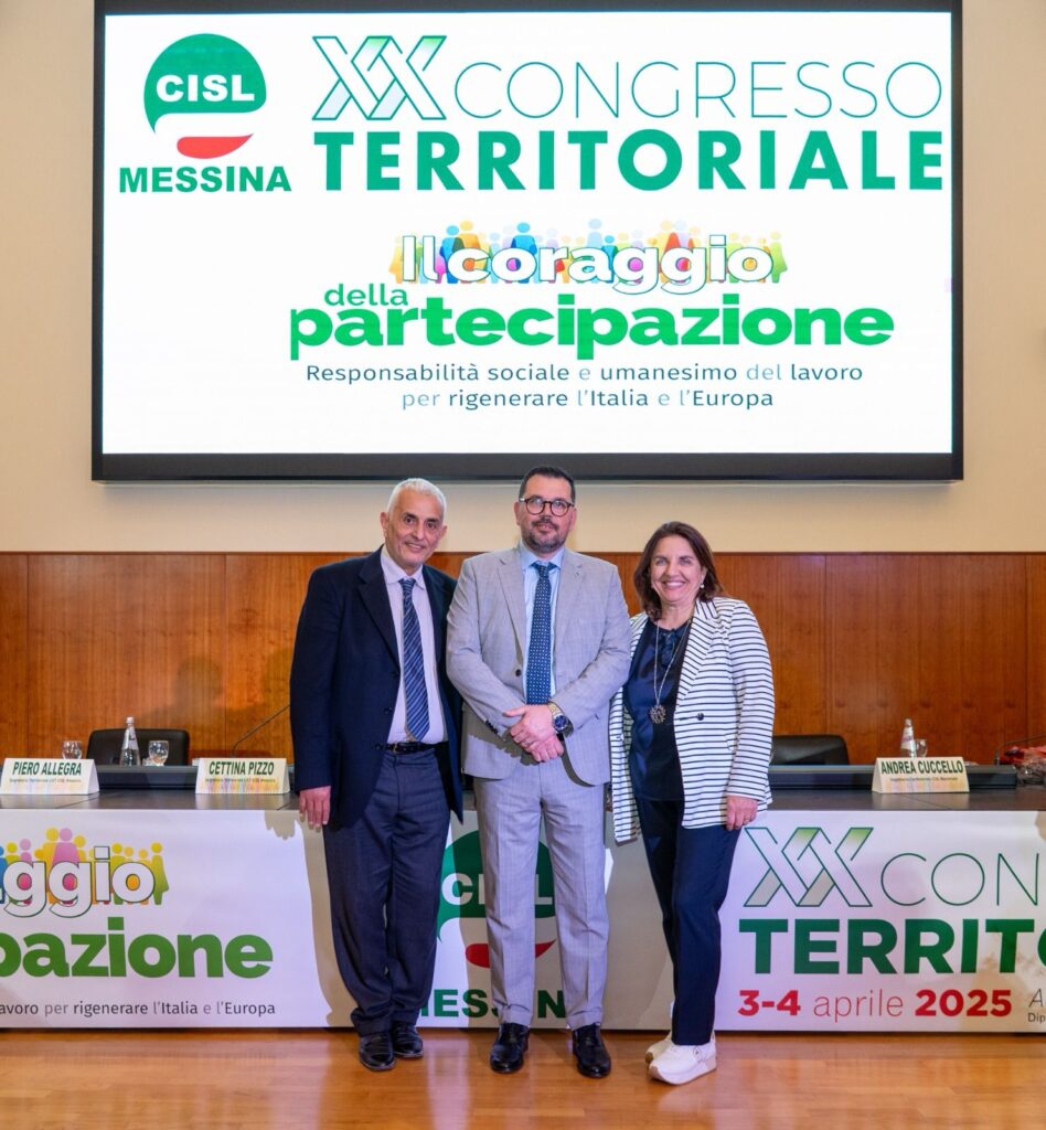 Antonino Alibrandi confermato alla guida della Cisl Messina. La rielezione al termine del XX congresso territoriale. 4 WhatsApp Image 2025 04 04 at 18.08.49