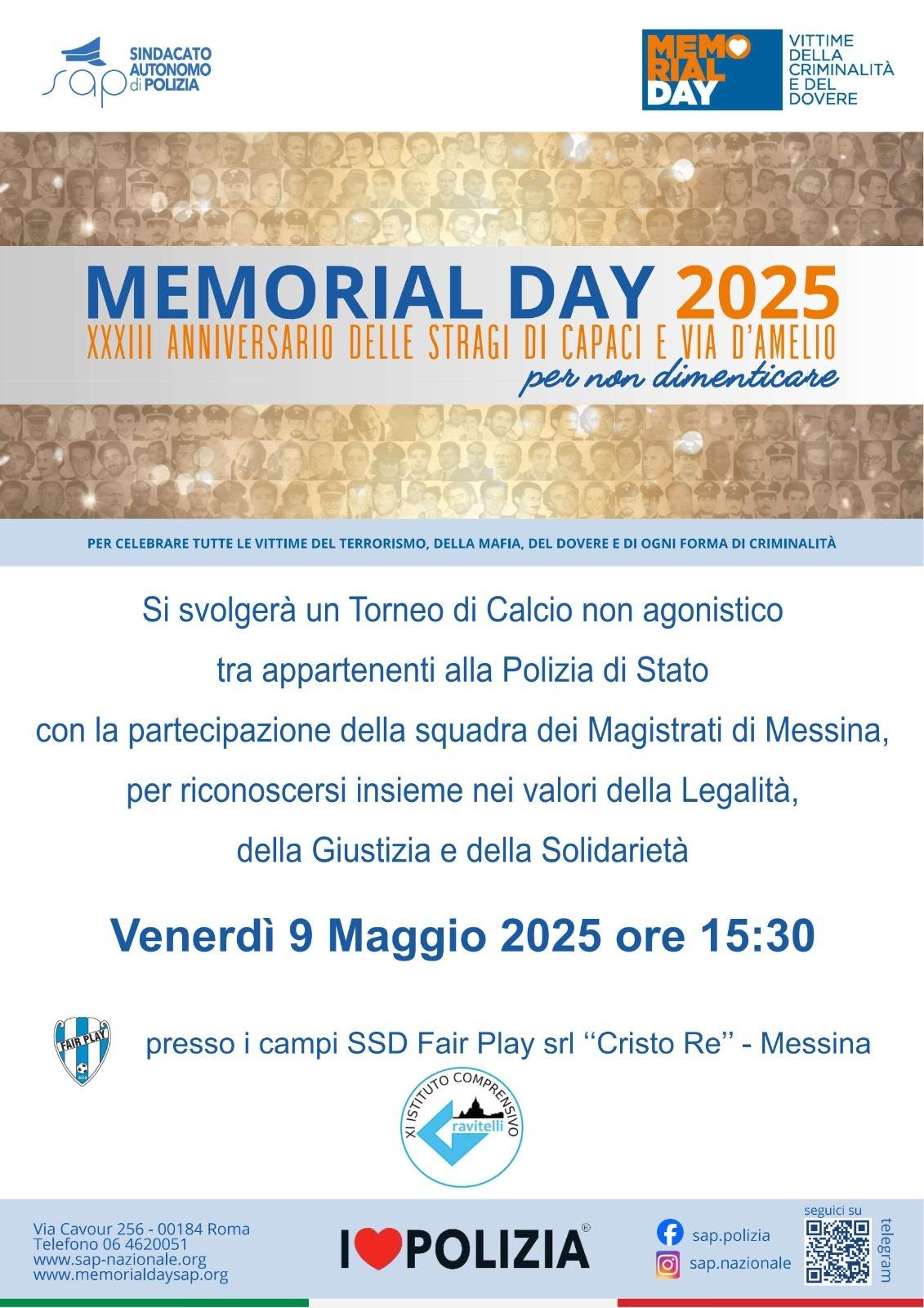 Memorial Day 2025 a Messina: calcio, memoria e legalità in ricordo delle vittime delle mafie e del terrorismo 8 memorial day 2025