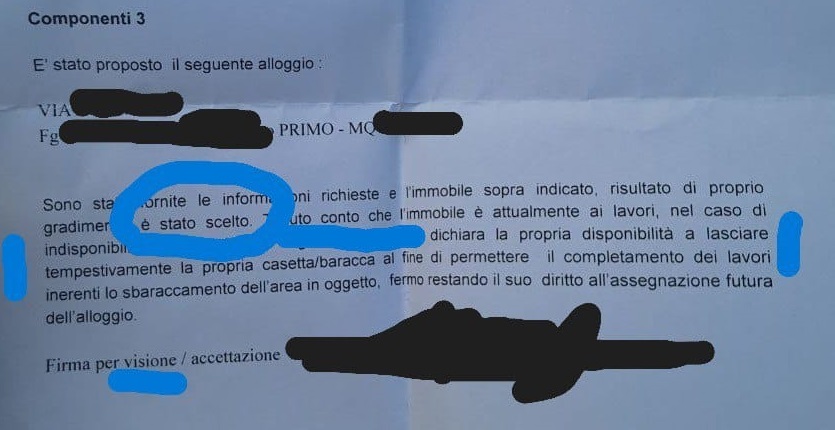 Risanamento rione Taormina: Sub-commissario quale attacco mediatico? Protesta innescata da "patto leonino". Unica finalità la demolizione 1 arisme verbale assegnazione