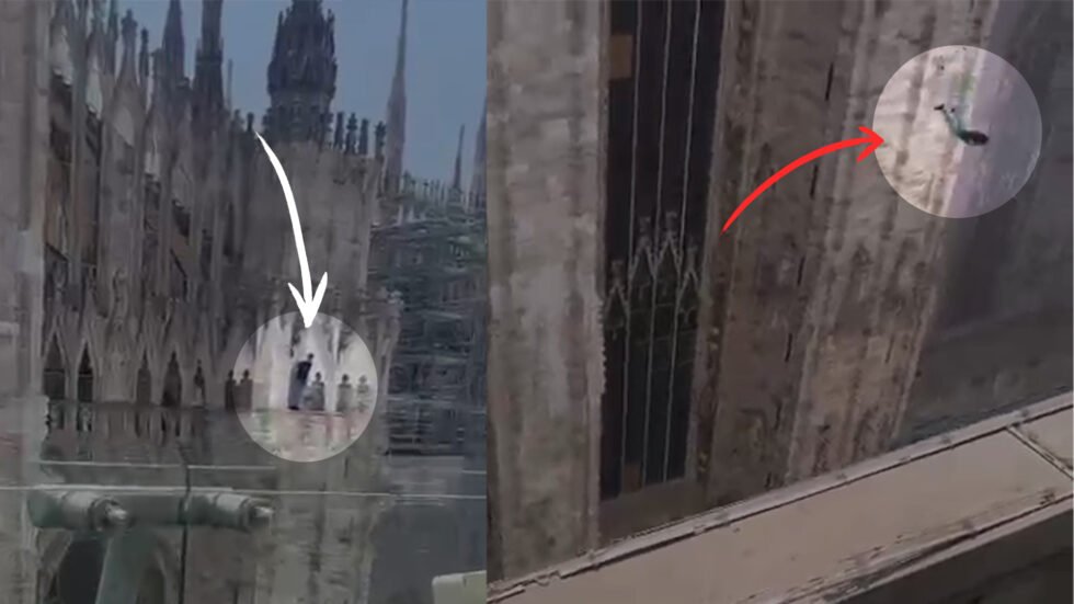 Sul Duomo prima di suicidarsi, kefiah in testa per nascondersi: De Maria ripreso in due video 1 de maria suicidio duomo milano