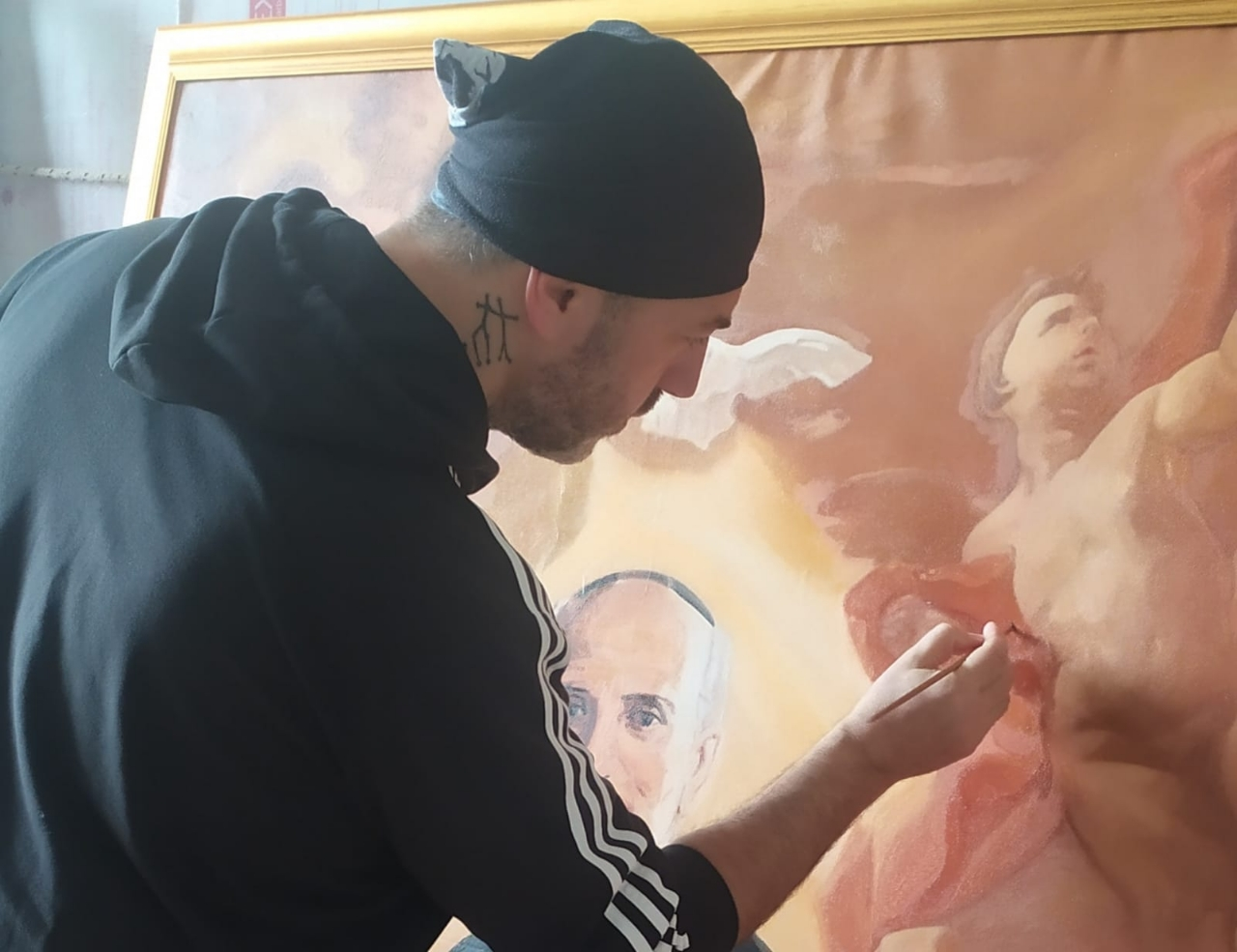 Un figlio di Messina rende omaggio alla sua Città: Alex Caminiti dona un nuovo dipinto di Sant'Annibale Maria Di Francia 2 santannibale3