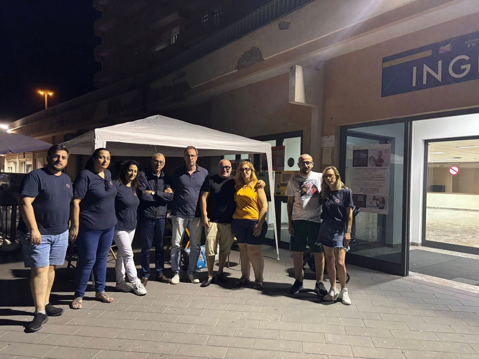 Presidio dei genitori dei pazienti cardiologici pediatrici a Taormina