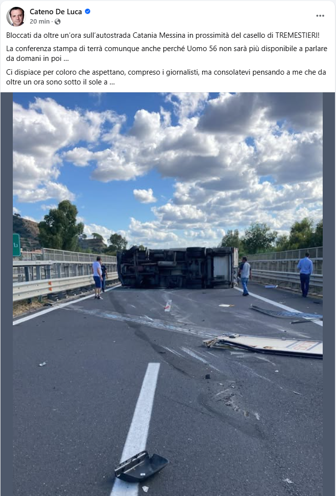 A18 nel Caos: In attesa della gru, il traffico è un Inferno e il Sindaco di Taormina si cuoce in coda aspettando "L'Uomo 56" 4 image 4