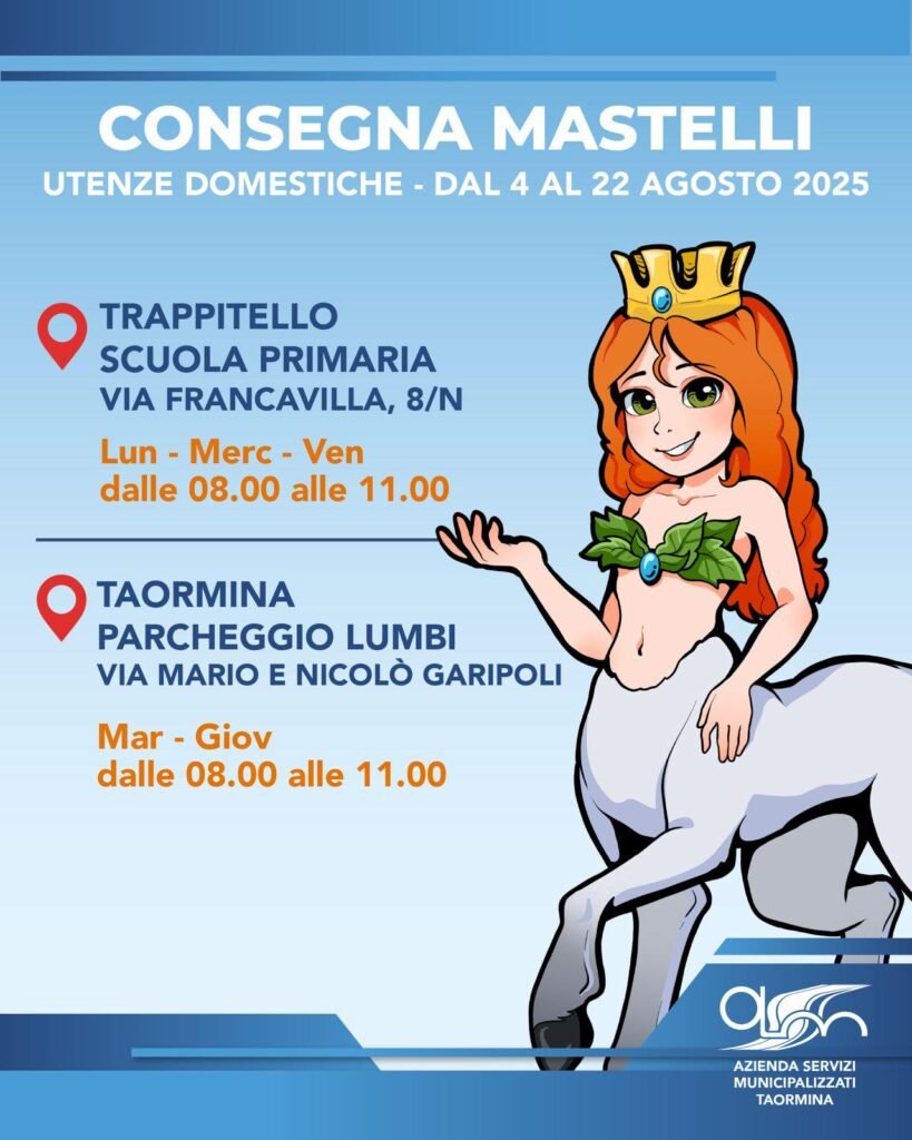 Differenziata Taormina - Il Comitato replica al Sindaco: "Il decoro della città passa anche dal diritto al riposo" 3 Consegna mastelli ancora in corso