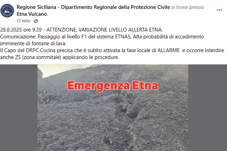Probabili fontane di fuoco sul vulcano, scatta allerta Etna 2 emergenza etna