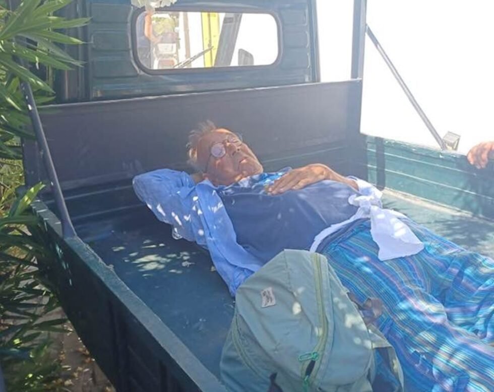 Francesco Viviano trasportato in Motoape-ambulanza