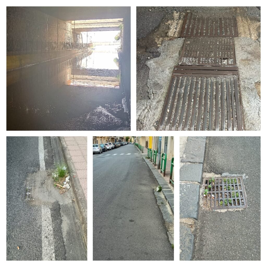 Messina, griglie tappate e rischio allagamenti: la denuncia del consigliere Scivolone 3 Griglie otturate