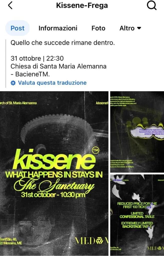 La follia dell'Alemanna? "Kissene" e alcol nella Chiesa? Il Comune concede, poi (forse) revocherà 3 573525645 2292860297841095 1598920957273876151 n