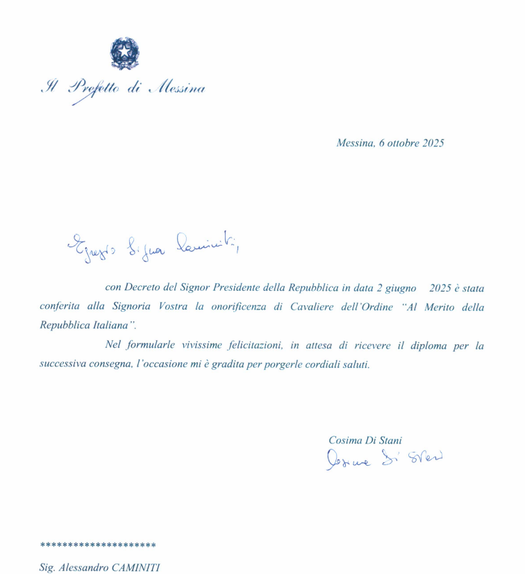 Dal Convitto Antoniano al mondo: il Maestro Alex Caminiti nominato Cavaliere della Repubblica 4 image 6
