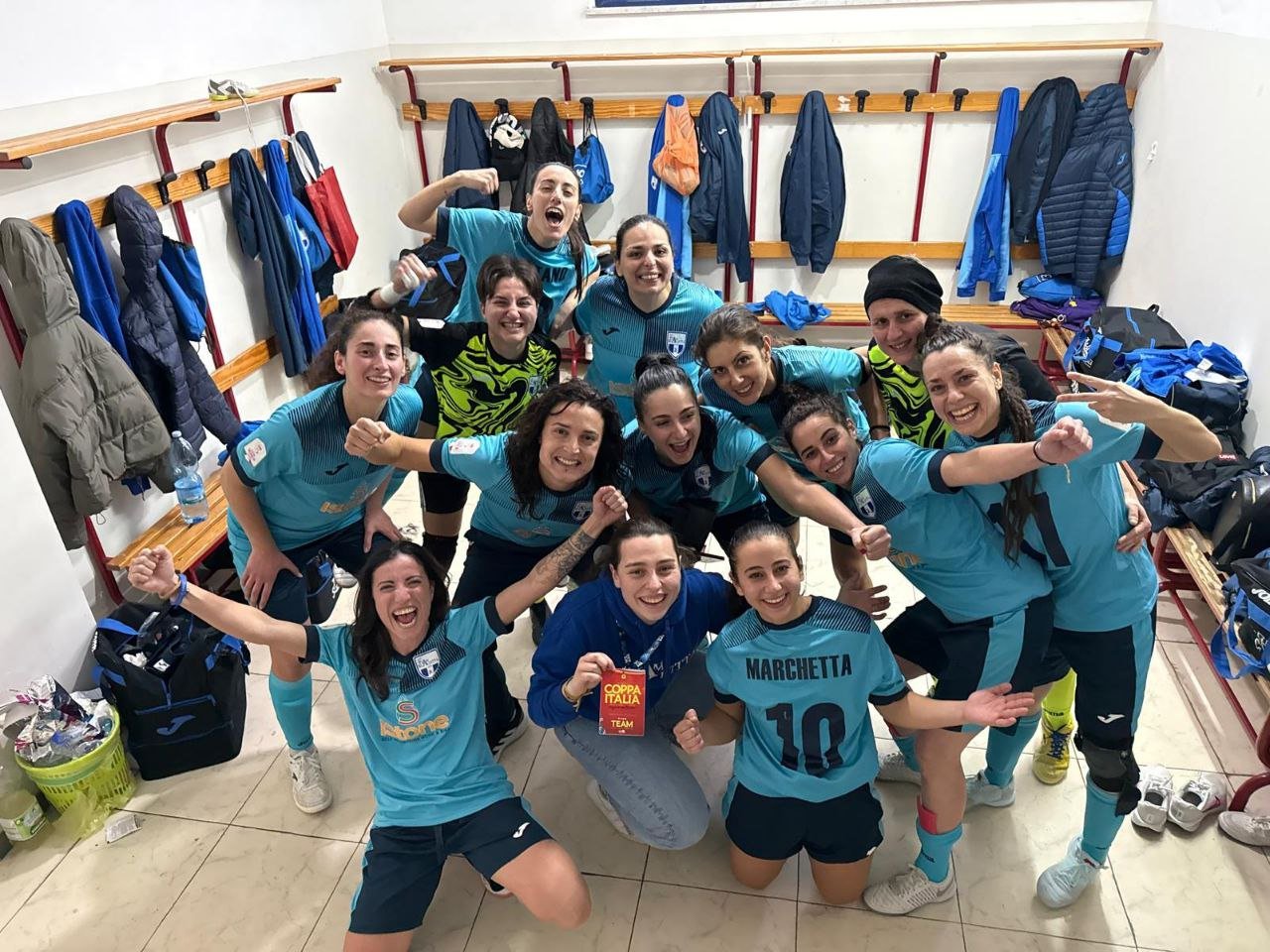Esultanza Team Scaletta vs Gallinese Woman match ritorno di Coppa Italia