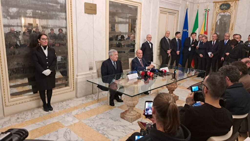 Punto stampa del presidente Schifani e del vice premier Tajani
