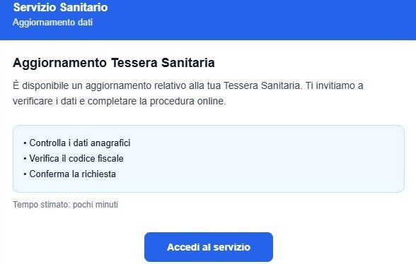 truffa tessera sanitaria