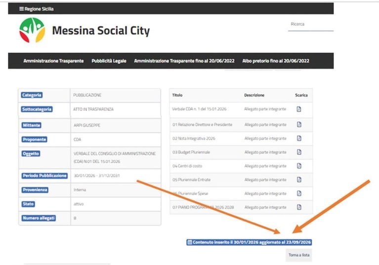 MESSINA SOCIAL CITY, LEGA E FDI: «IL BILANCIO PUBBLICATO IERI SUL SITO OGGI È SCOMPARSO. PERCHÉ?»