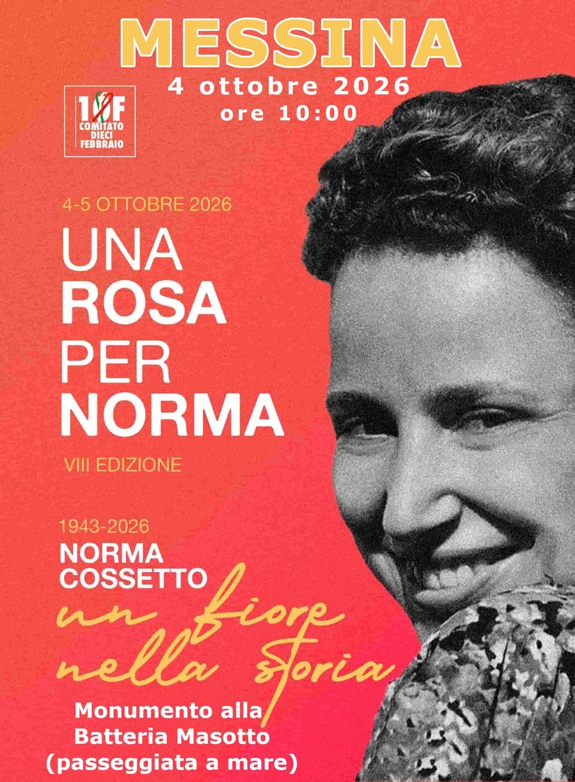 Messina si prepara alla manifestazione "Una rosa per Norma Cossetto"