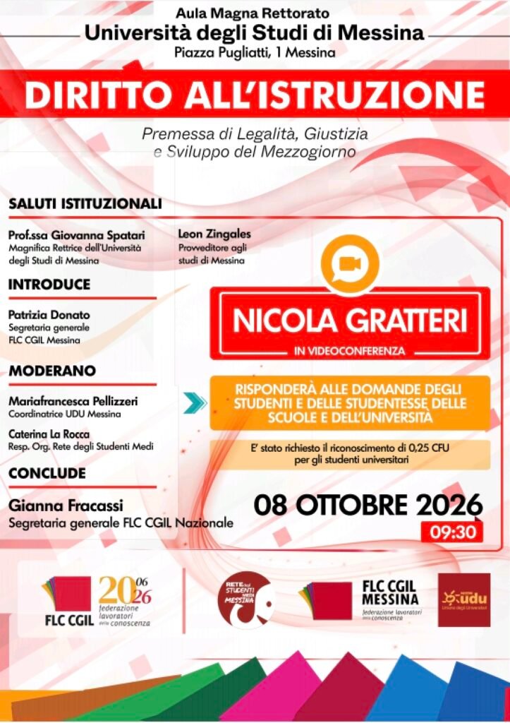 Incontro su legalità e conoscenza all'Università di Messina con Nicola Gratteri