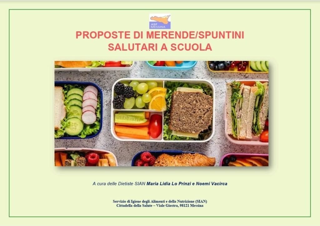 Salute sui banchi: Dietiste Sian ASP Messina maggiore prevenzione con la guida alle merende sane a scuola.