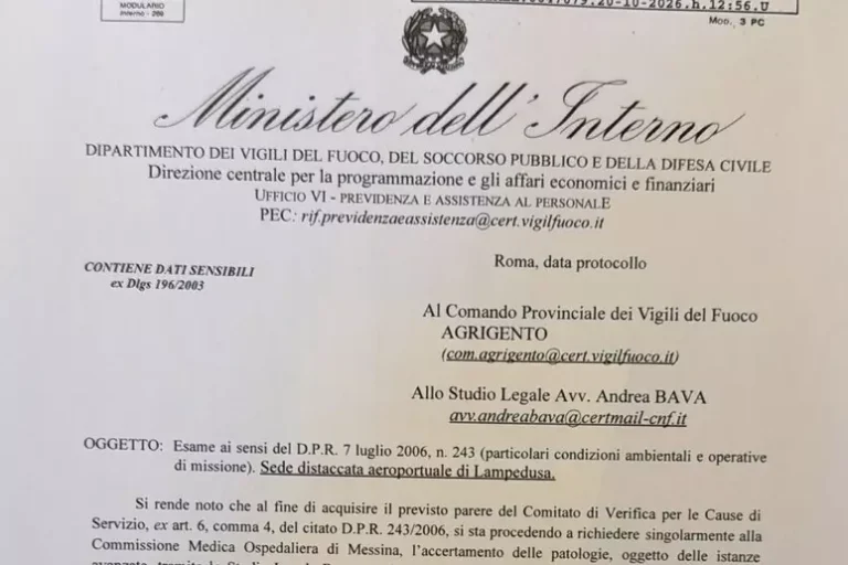 Tumori a pompieri a Lampedusa, Viminale chiede verifiche a commissione medica